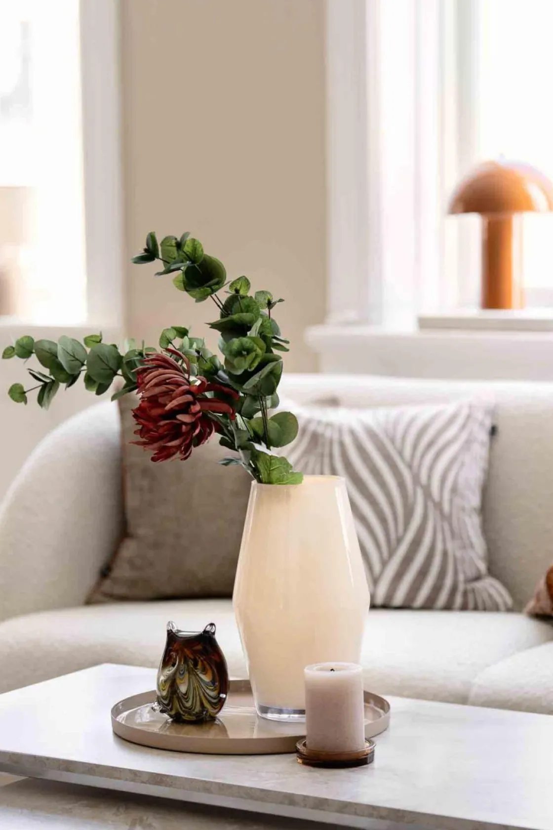 Kremmerhuset Lysfat kubbelys 9,5cm brun| Lysfat