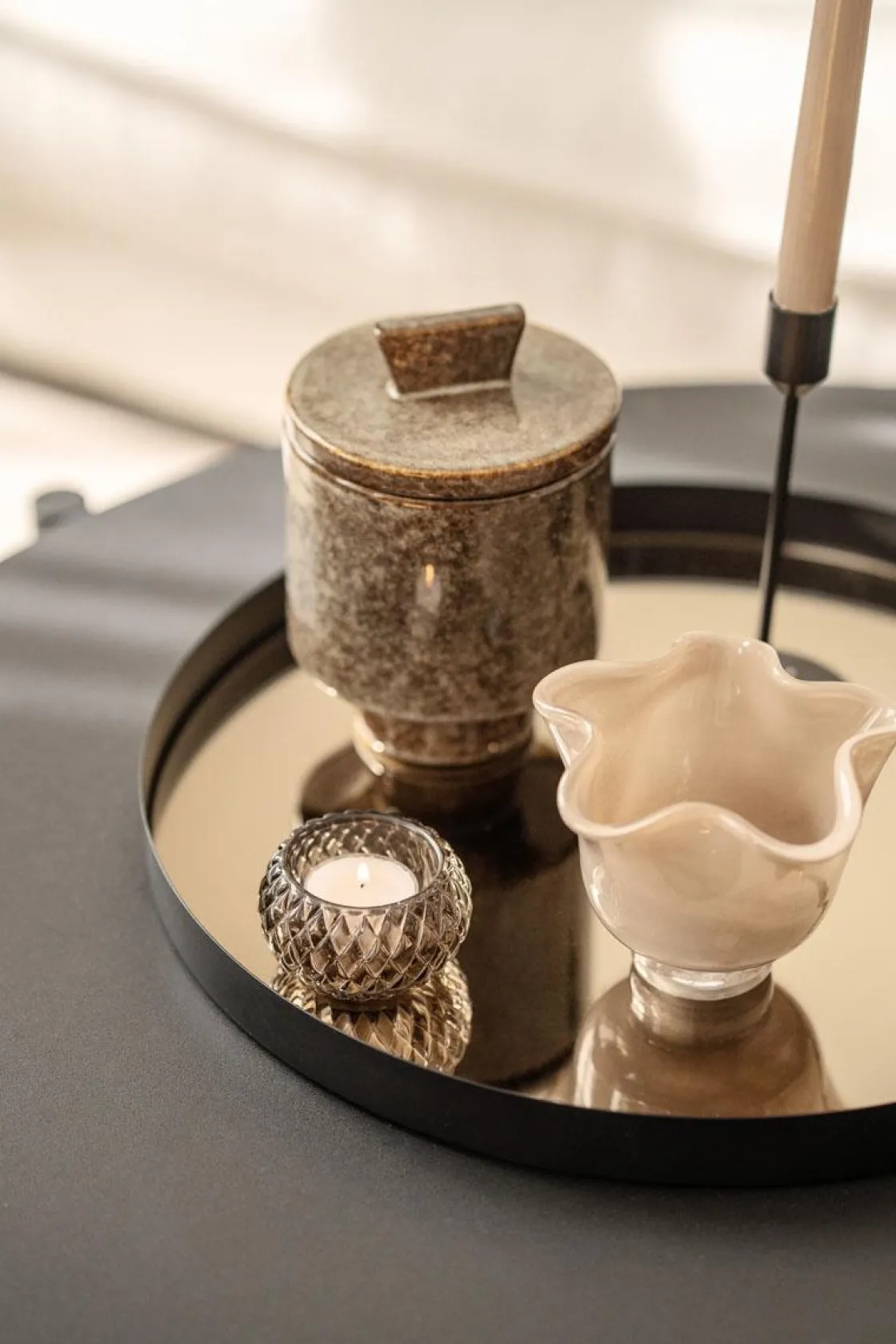 Kremmerhuset Lysfat Speil lys brun 30 cm| Lysfat