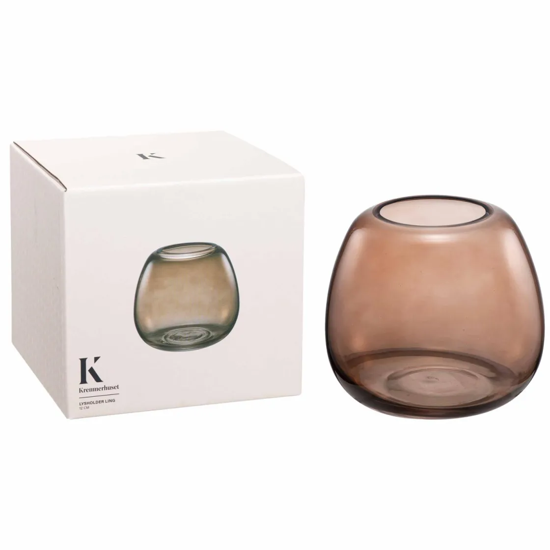 Kremmerhuset Lysholder Ling 12cm Amber| Lykter