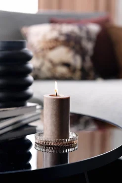 Kremmerhuset Lysholder rille 9cm brun| Lysfat|Lysestaker