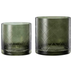 Kremmerhuset Lyslykt Billie rutet 12cm grønn| Lykter