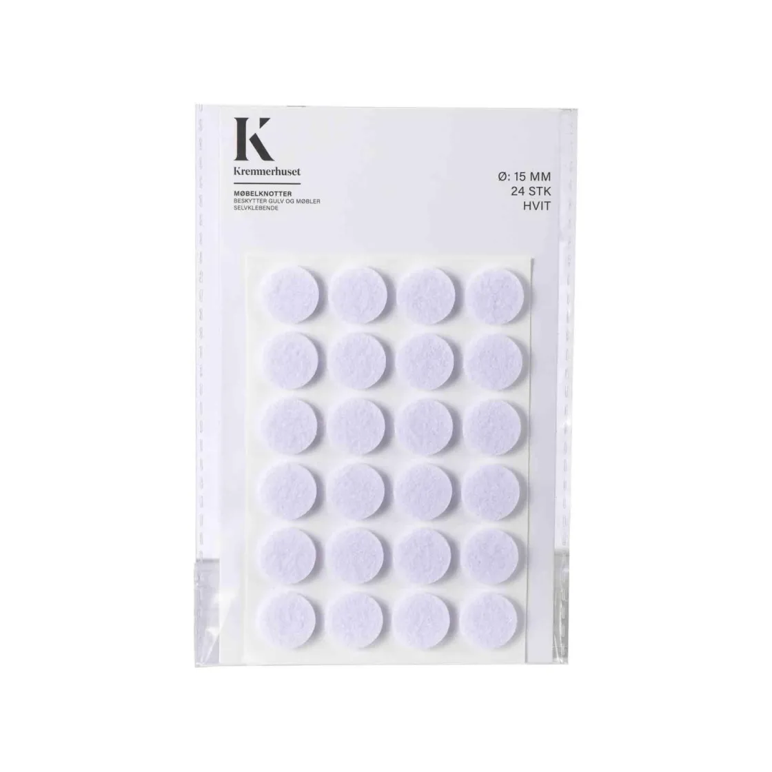 Kremmerhuset Møbelknotter Ø 15 mm hvit| Annen Tekstil