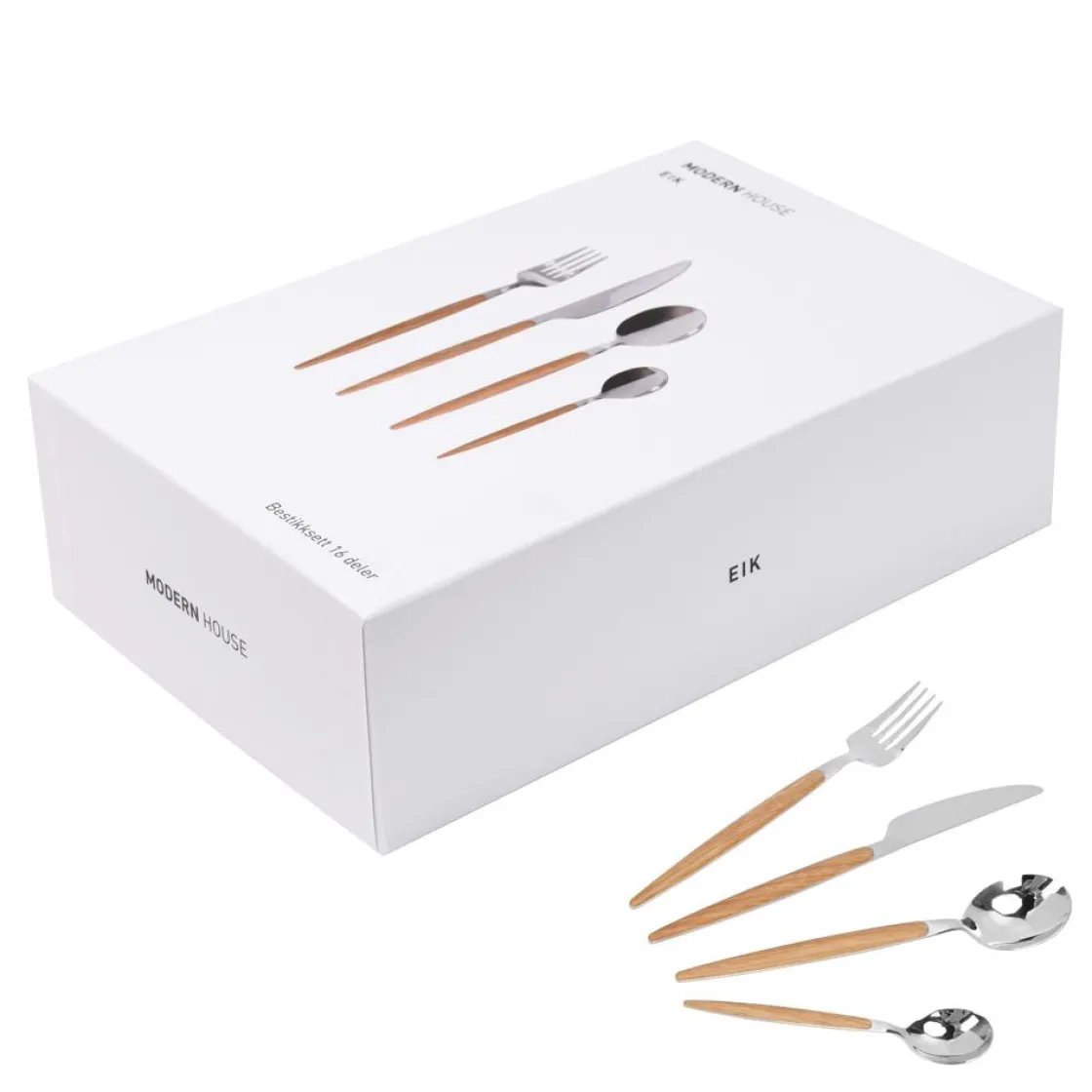 Kremmerhuset Modern House - Eik Bestikksett 16 deler| Bestikk