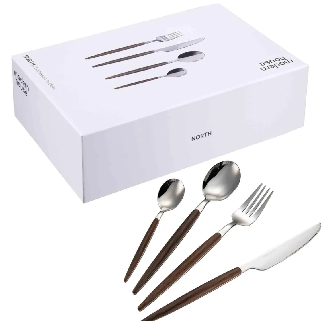 Kremmerhuset Modern House - North Bestikksett 16 deler brun| Bestikk