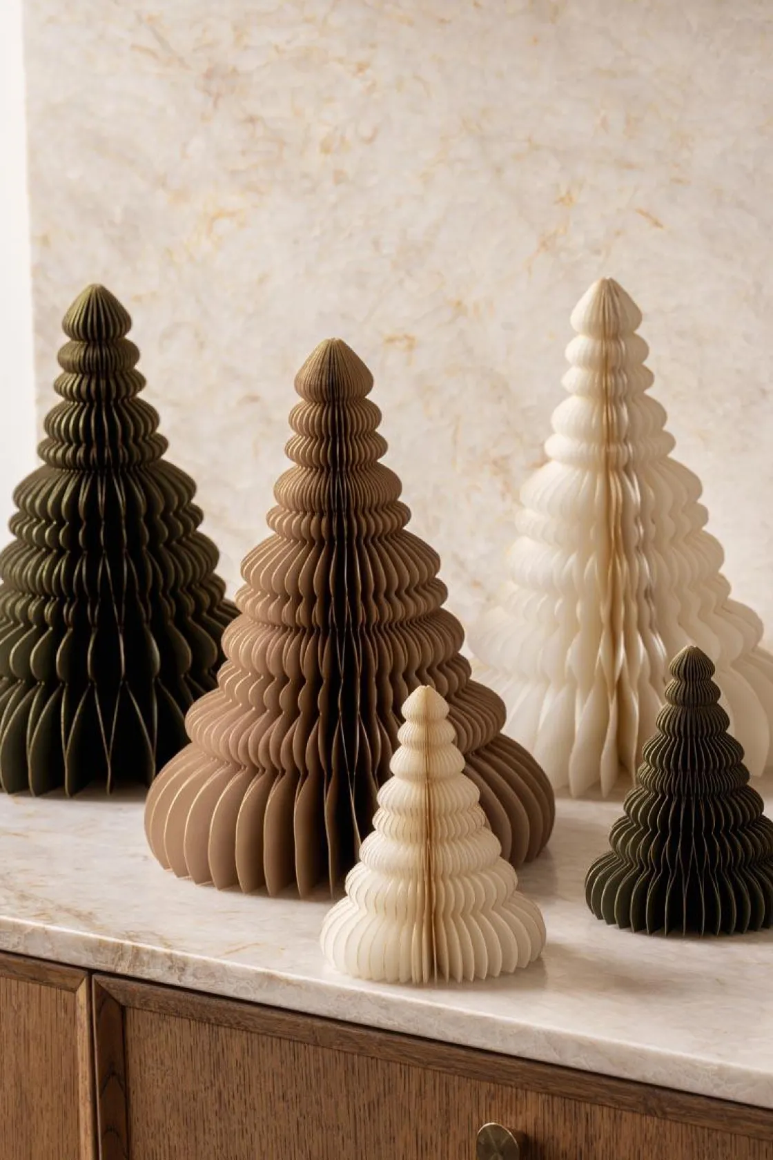 Kremmerhuset Papirtre 30cm creme| Julepynt