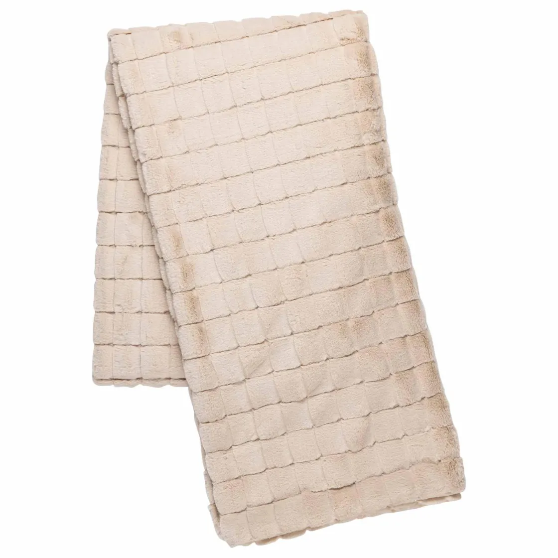 Kremmerhuset Pledd Faux fur ruter 130x170cm| Pledd