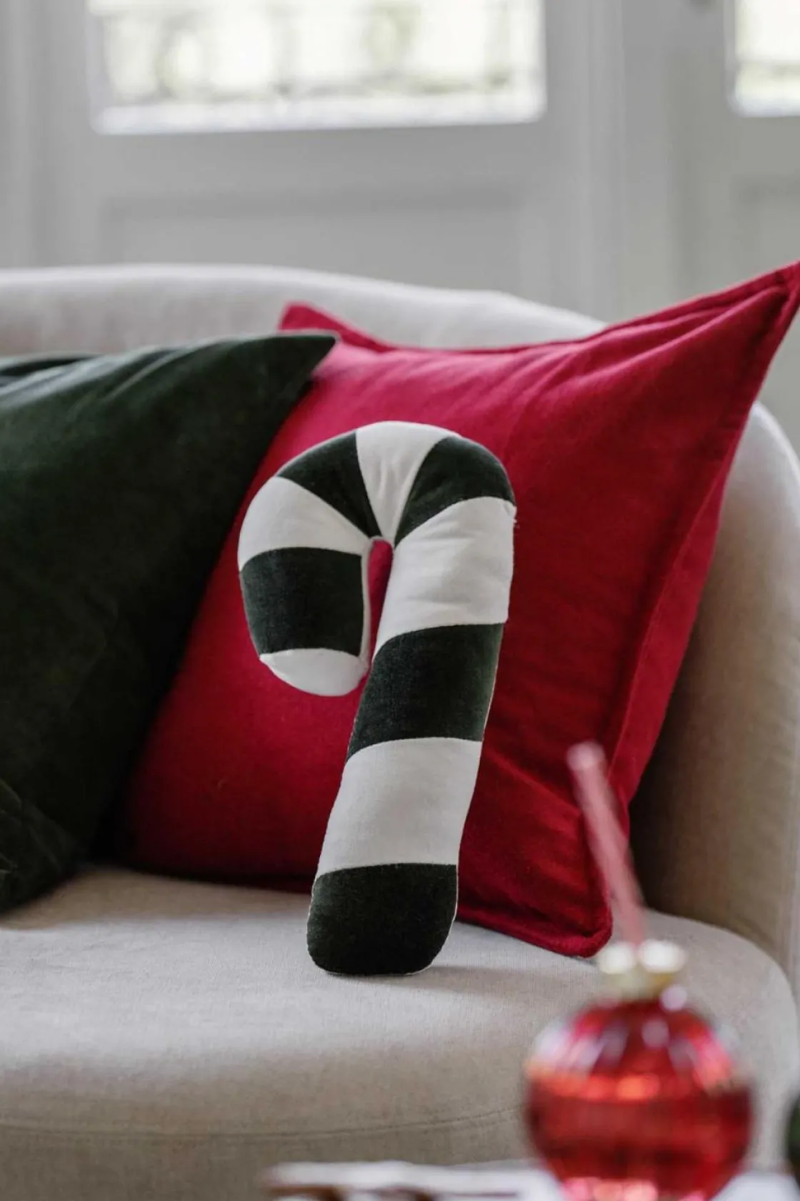 Kremmerhuset Pute Candy 9x32cm grønn| Putetrekk|Juleputer