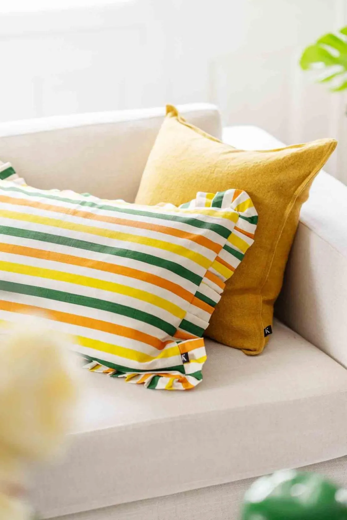 Kremmerhuset Putetrekk Daisy 48x48cm sennep| Putetrekk