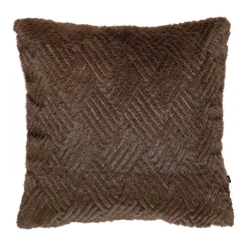 Kremmerhuset Putetrekk Faux fur grafisk 48x48cm brun| Putetrekk|Juletekstil
