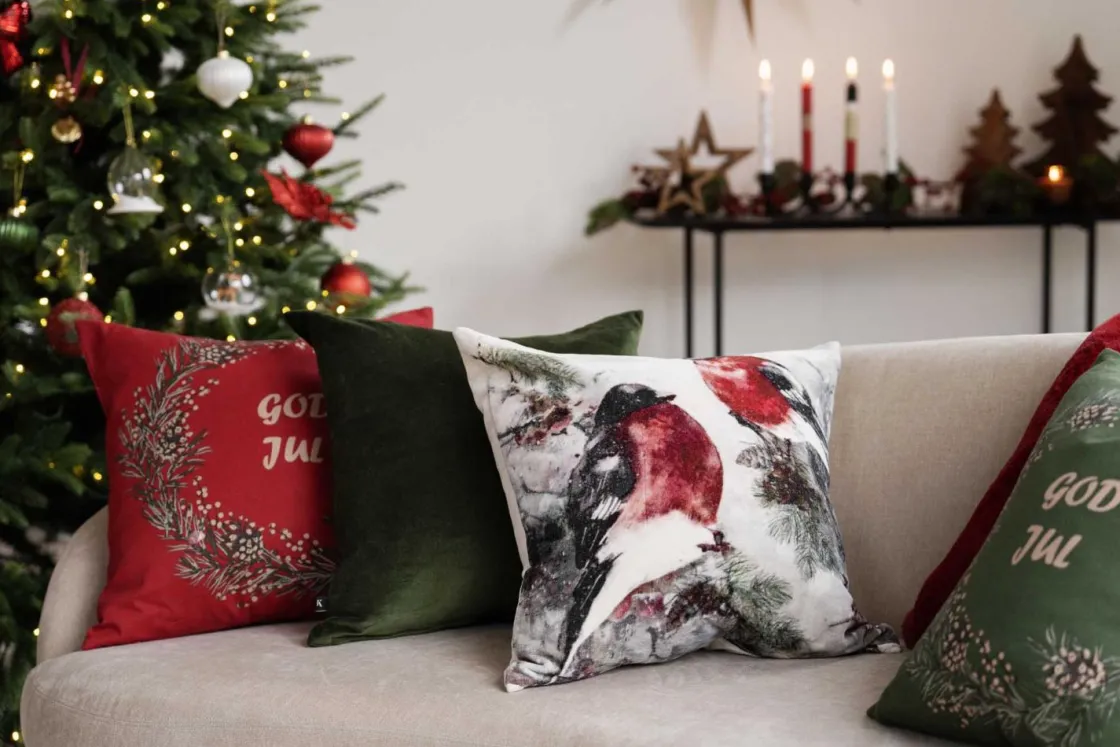 Kremmerhuset Putetrekk God Jul krans 48x48 cm| Putetrekk|Juletekstil