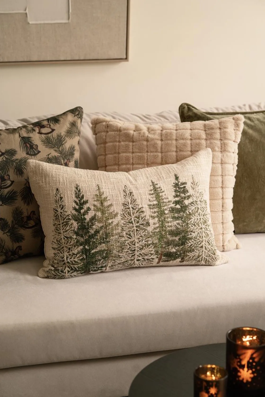 Kremmerhuset Putetrekk Gullskog broderi 40x60cm| Putetrekk|Juletekstil