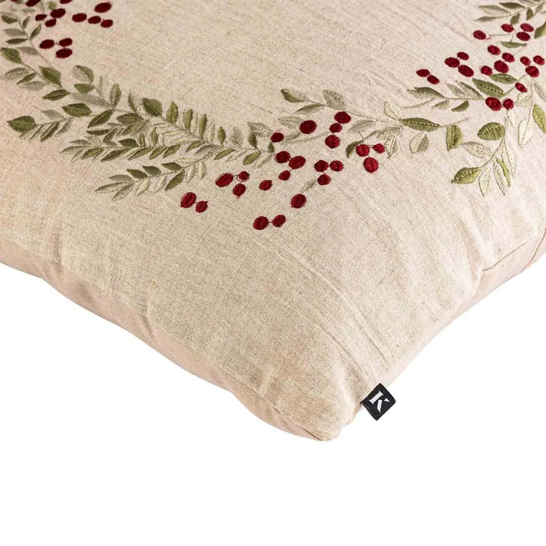 Kremmerhuset Putetrekk krans broderi 48x48 cm| Putetrekk|Juletekstil