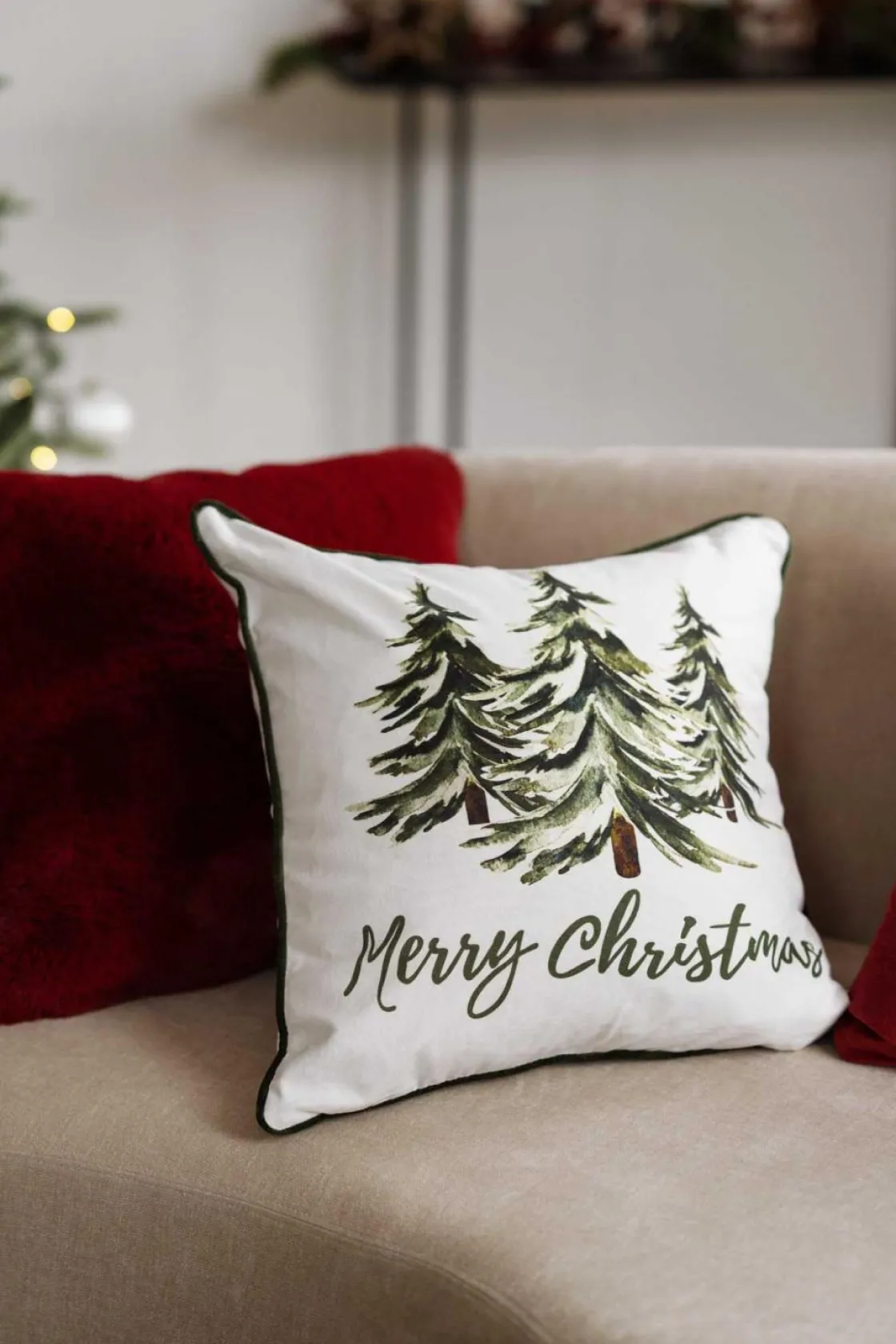 Kremmerhuset Putetrekk Merry 48x48cm| Putetrekk|Juletekstil