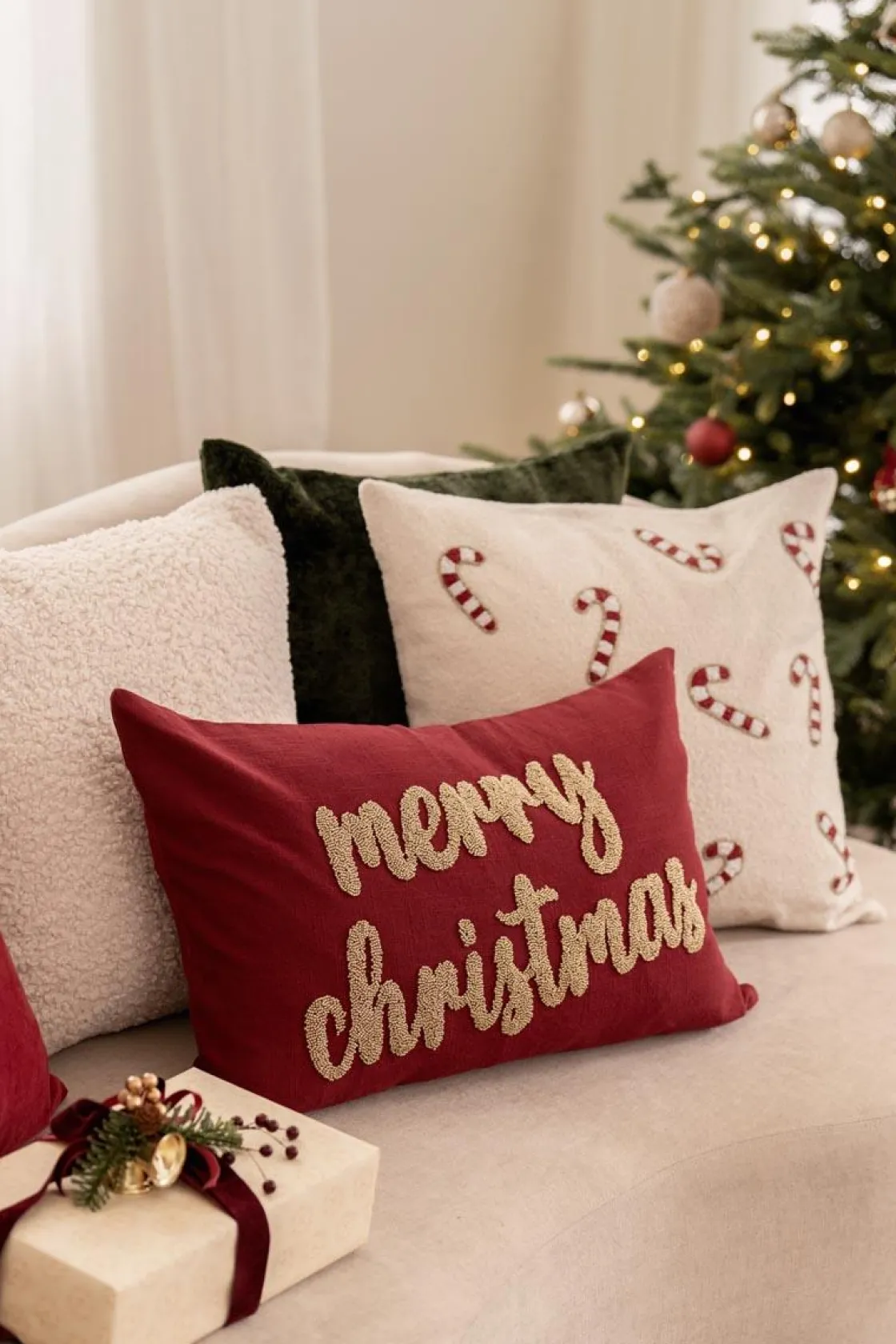 Kremmerhuset Putetrekk perler Merry Christmas 40x60cm| Putetrekk|Juletekstil