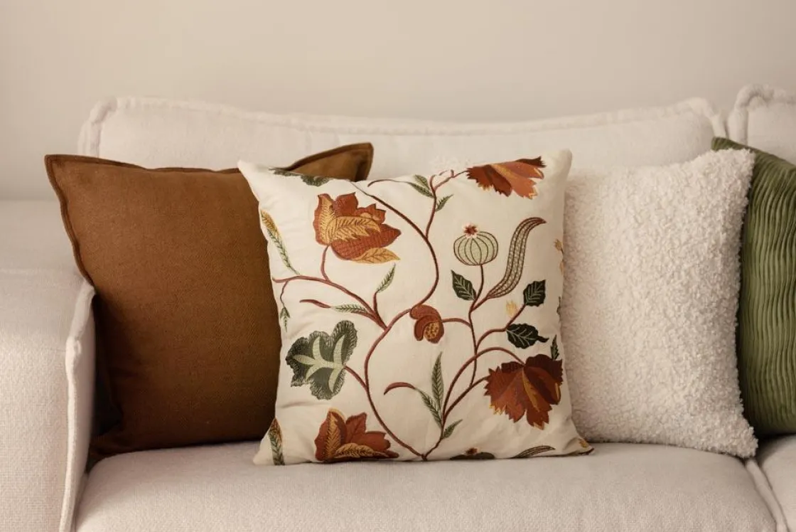 Kremmerhuset Putetrekk Poppy broderi 48x48cm| Putetrekk