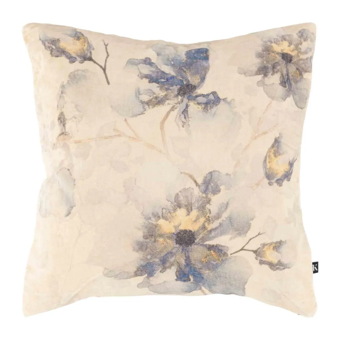 Kremmerhuset Putetrekk Velur Blå blomst 48x48 cm| Putetrekk