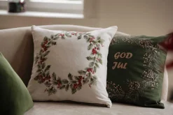 Kremmerhuset Putetrekk velur Julekrans 48x48cm| Putetrekk|Juletekstil