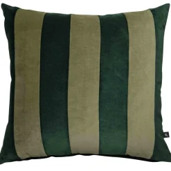 Kremmerhuset Putetrekk velur striper 48x48 cm, grønn| Putetrekk