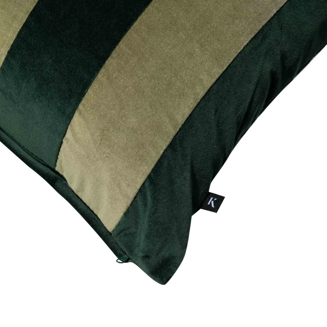 Kremmerhuset Putetrekk velur striper 48x48 cm, grønn| Putetrekk