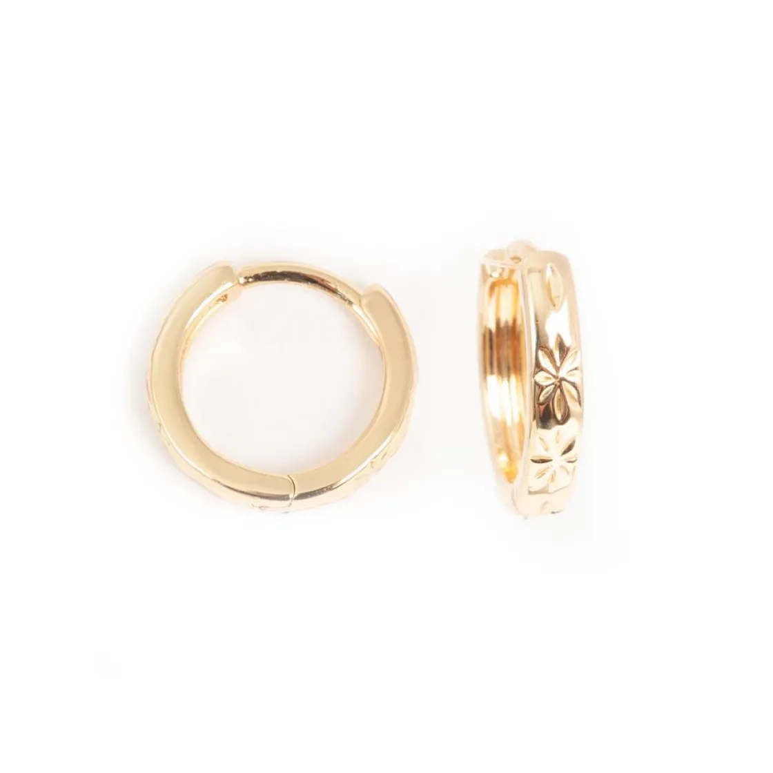 Kremmerhuset Øreringer, 13 mm, diamantmønster, Gull| Ørepynt