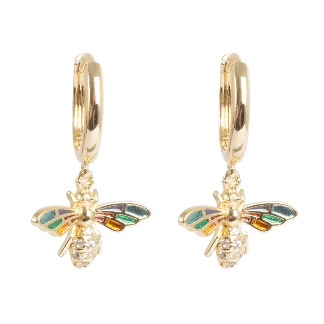 Kremmerhuset Øreringer, bie, multi, Gull| Ørepynt