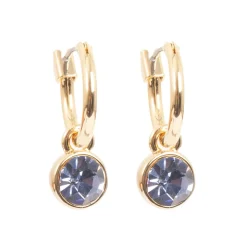 Kremmerhuset Øreringer med 6 mm violet sten, Gull| Ørepynt