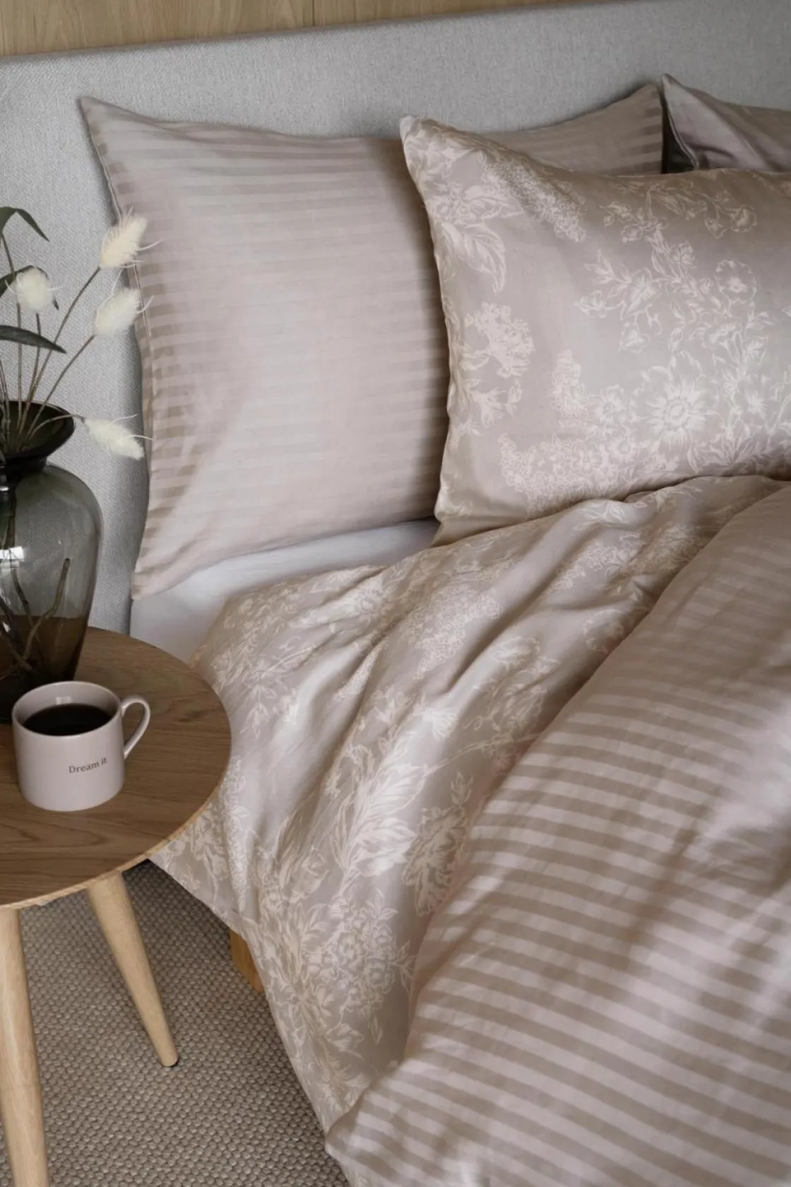 Kremmerhuset Sengesett Amalia Sateng 140x200 cm, beige| Gavetips