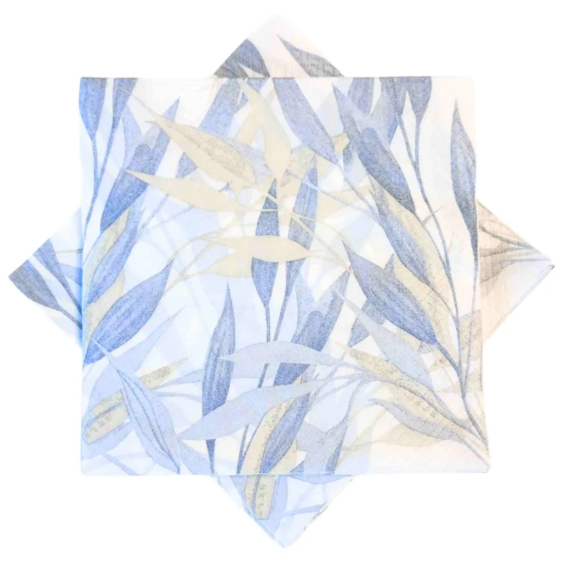 Kremmerhuset Serviett Blad blå/beige| Servietter