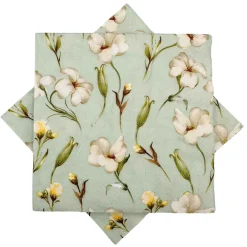 Kremmerhuset Serviett blomsterbris lys grønn| Servietter