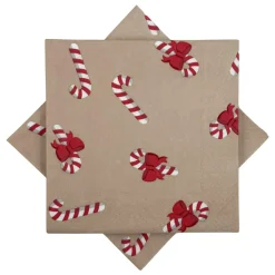 Kremmerhuset Serviett Candy cane beige| Servietter|Juleservietter