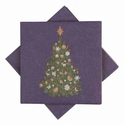 Kremmerhuset Serviett Juletre, lilla| Servietter|Juleservietter