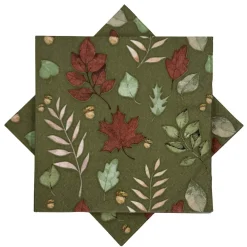 Kremmerhuset Serviett løv grønn| Servietter