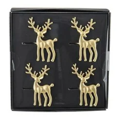 Kremmerhuset Serviettringer 4 pk hjort gull| Servering|Juleservering