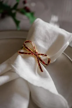 Kremmerhuset Serviettringer 4 pk sløyfe rød| Servering|Juleservering