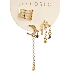 Kremmerhuset Sett med 3 øredobber, måne, Gull| Ørepynt