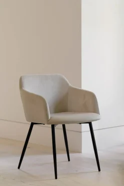 Kremmerhuset Spisestol Levi velur beige 1 stk| Spisestoler|Loungestol