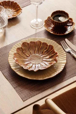Kremmerhuset Tallerken Bloom flower 20cm Cognac| Servering|Servise