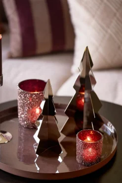 Kremmerhuset Telysholder Glitter burgunder 8 cm| Lykter|Julelys Og Lysestaker