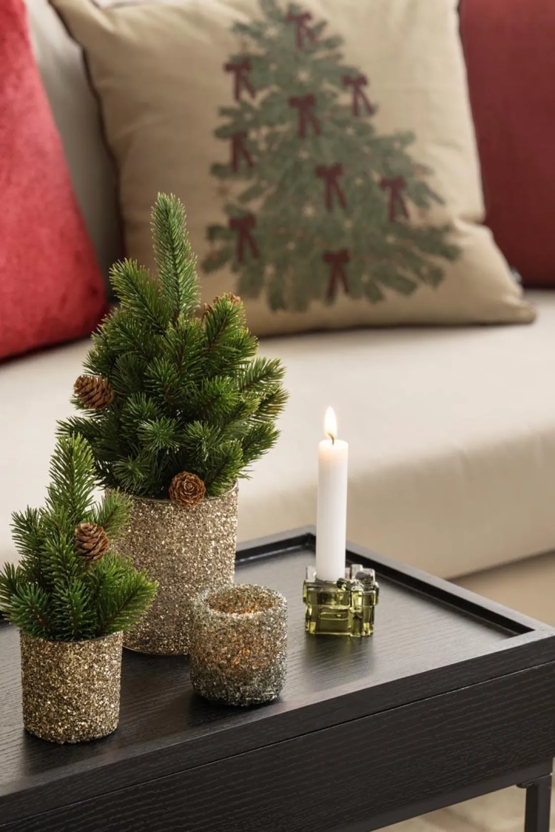 Kremmerhuset Telysholder Glitter Gull 8 cm| Lykter|Julelys Og Lysestaker