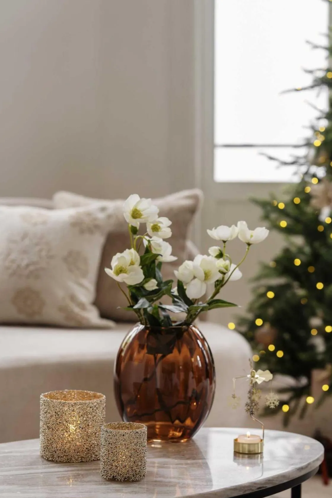 Kremmerhuset Telysholder Glitter Gull 12,5cm| Lykter|Julelys Og Lysestaker