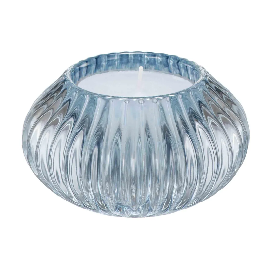 Kremmerhuset Telysholder rille lys blå| Lysestaker