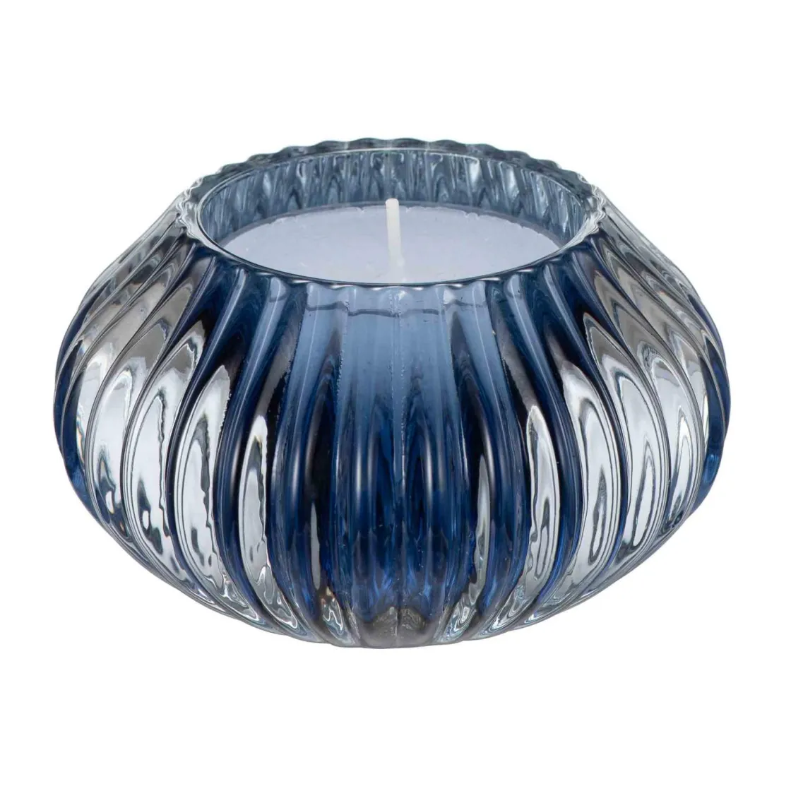 Kremmerhuset Telysholder rille mørk blå| Lysestaker